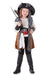 Brown Velvet Pirate Captain Costume for Girls - Main Image