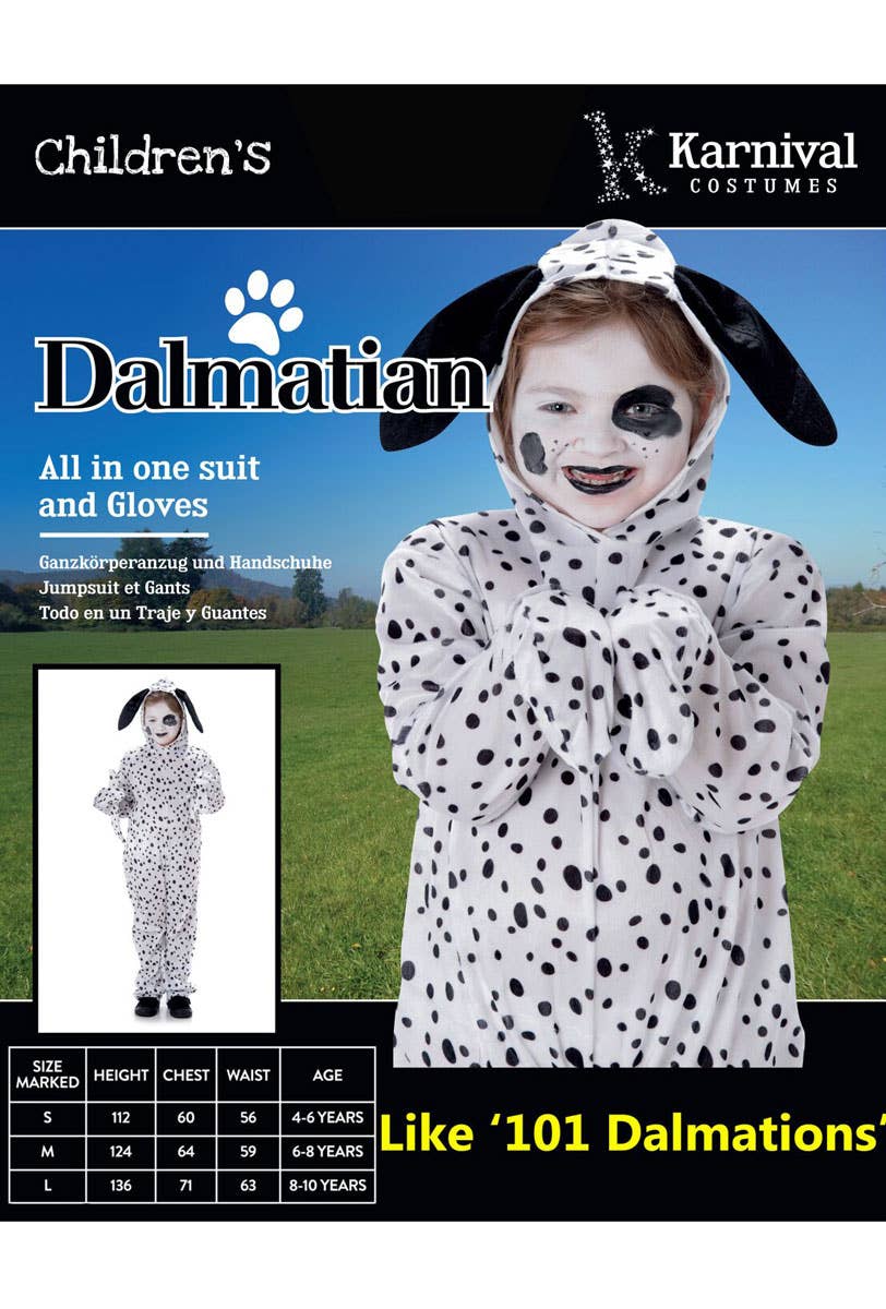 Kids Cute Dalmatian Onesie Book Week Costume Packaging Image