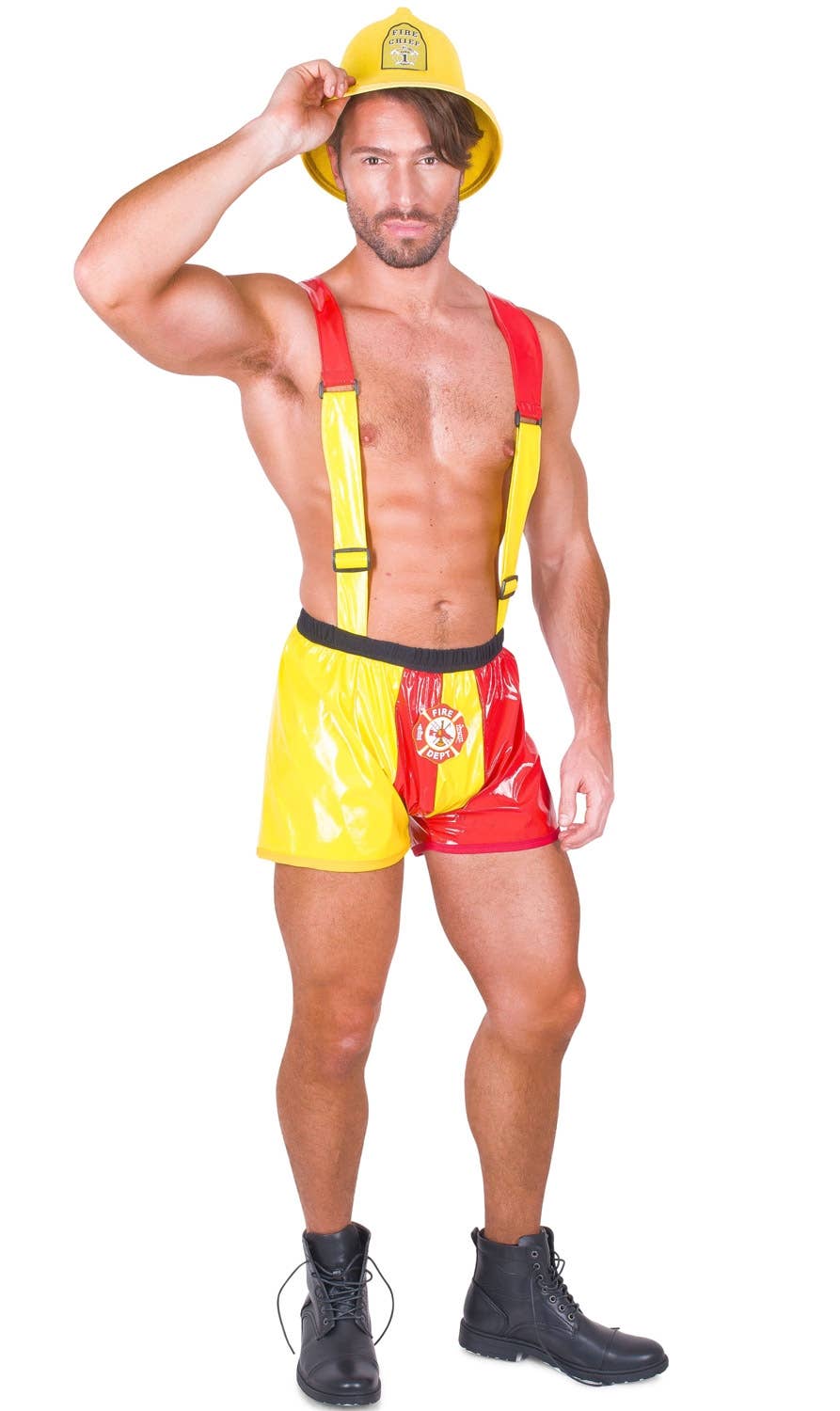Men's Sexy Fire Fighter Fancy Dress Costume View 1