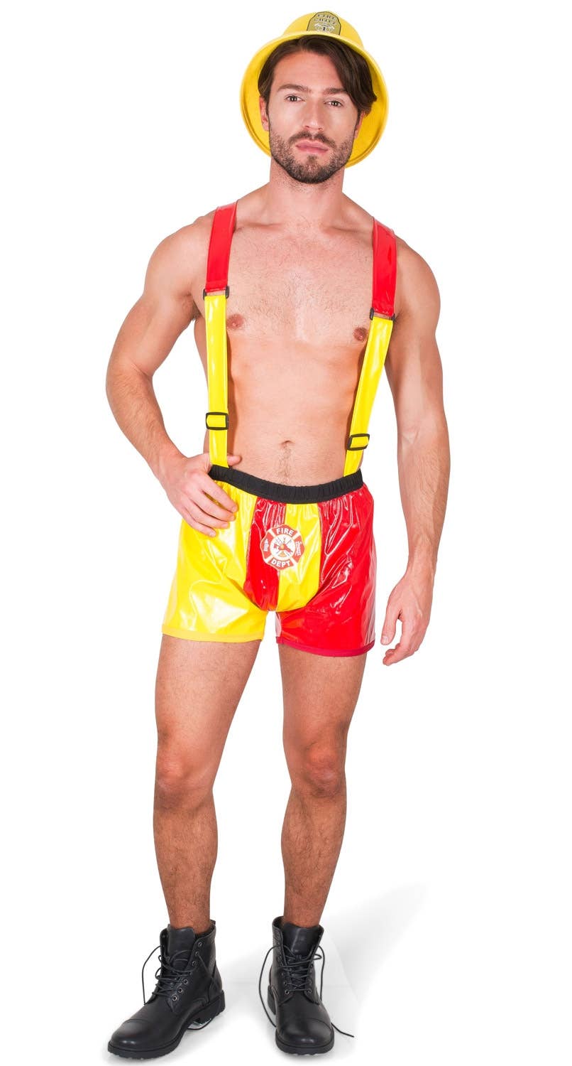 Men's Sexy Fire Fighter Fancy Dress Costume View 2