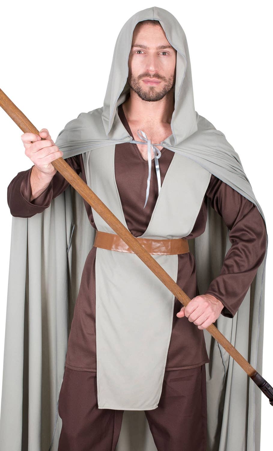 Men's Star Wars Inspired Hooded Space Jedi Costume Robe - Alternative Image 1