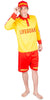 Red and Yellow Beach Rescue Men's Lifeguard Costume 