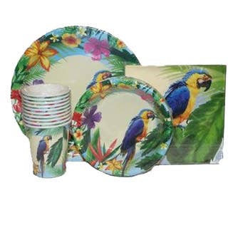 10 Pack Hawaiian Parrot Party Bowls - Alternative View