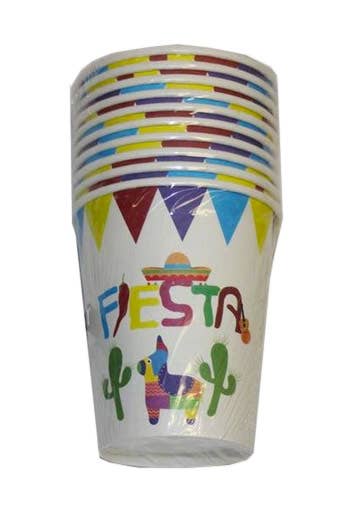 10 Pack Mexican Themed White Party Cups - Main Image