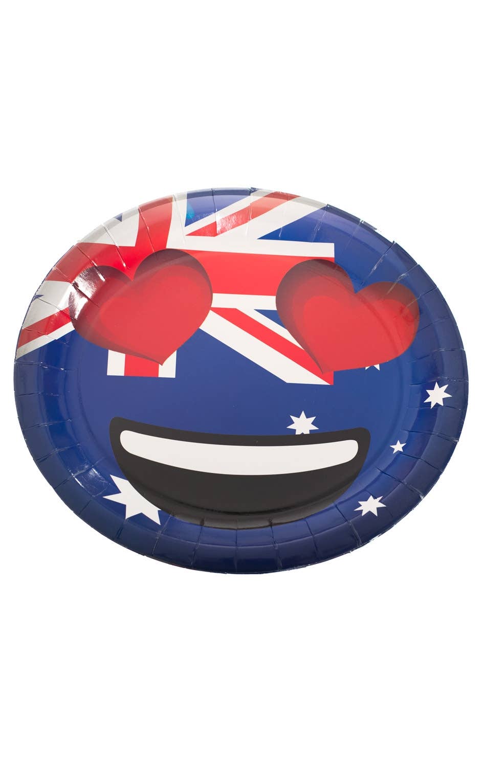 Heart Eyes Emoticon Emoji Aussie Flag Australia Day Large Paper Plates