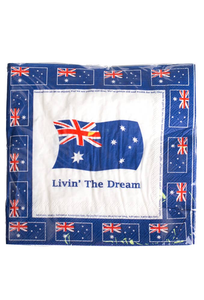 Aussie Flag Australia Day Australian Anthem Party Serviettes - Main Image