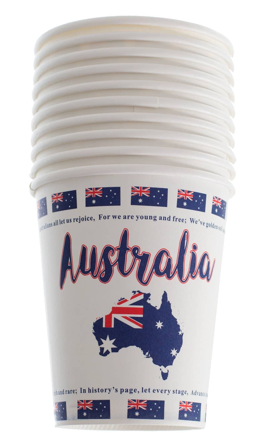 Australia Day Advance Australia Fair 10 Pack Paper Cups