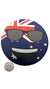 Novelty Jumbo Australia Day Australian Flag Cool Dude Face Emoji Pin On Badge