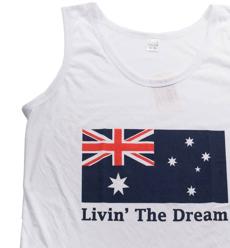 Sleeveless White Aussie Flag Men's Australia Day Tank Top - Zoom Image