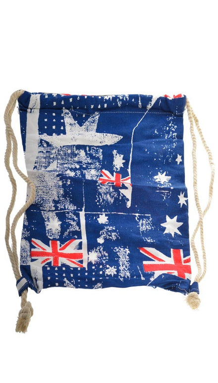 Image of Australian Flags Canvas Backpack Beach Bag