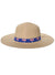 Wide Brimmed Straw Hat with Australian Flags on Hat Band - Main Image