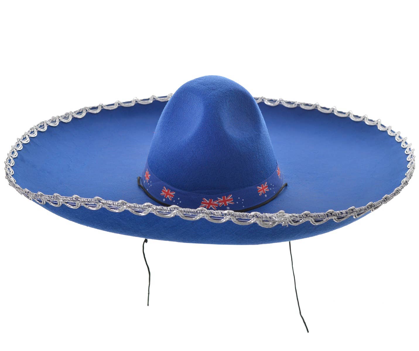 Large Blue Australian Sombrero Mexican Costume Hat - Main Image