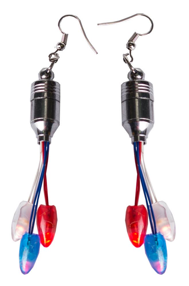 Red, White and Blue Australia Day Light Up Earrings