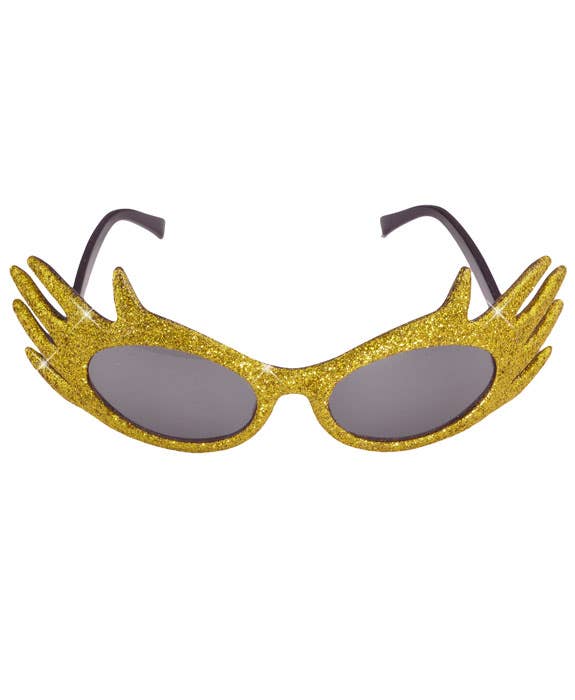 Gold Glitter Frame Dame Edna Costume Glasses