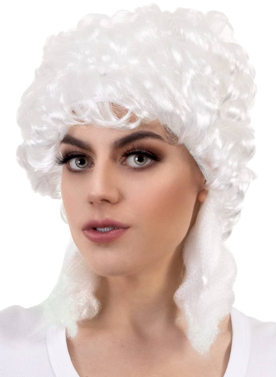 Womens Curly White Victorian Updo Costume Wig