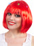 Womens Red Short Bob Wig with Lights