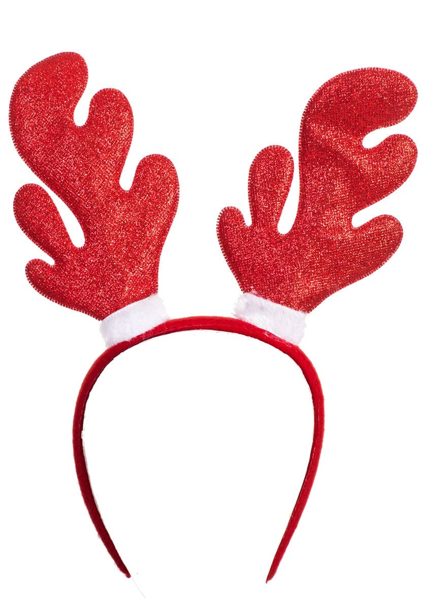 Red Glitter Reindeer Ears Christmas Costume Accessory