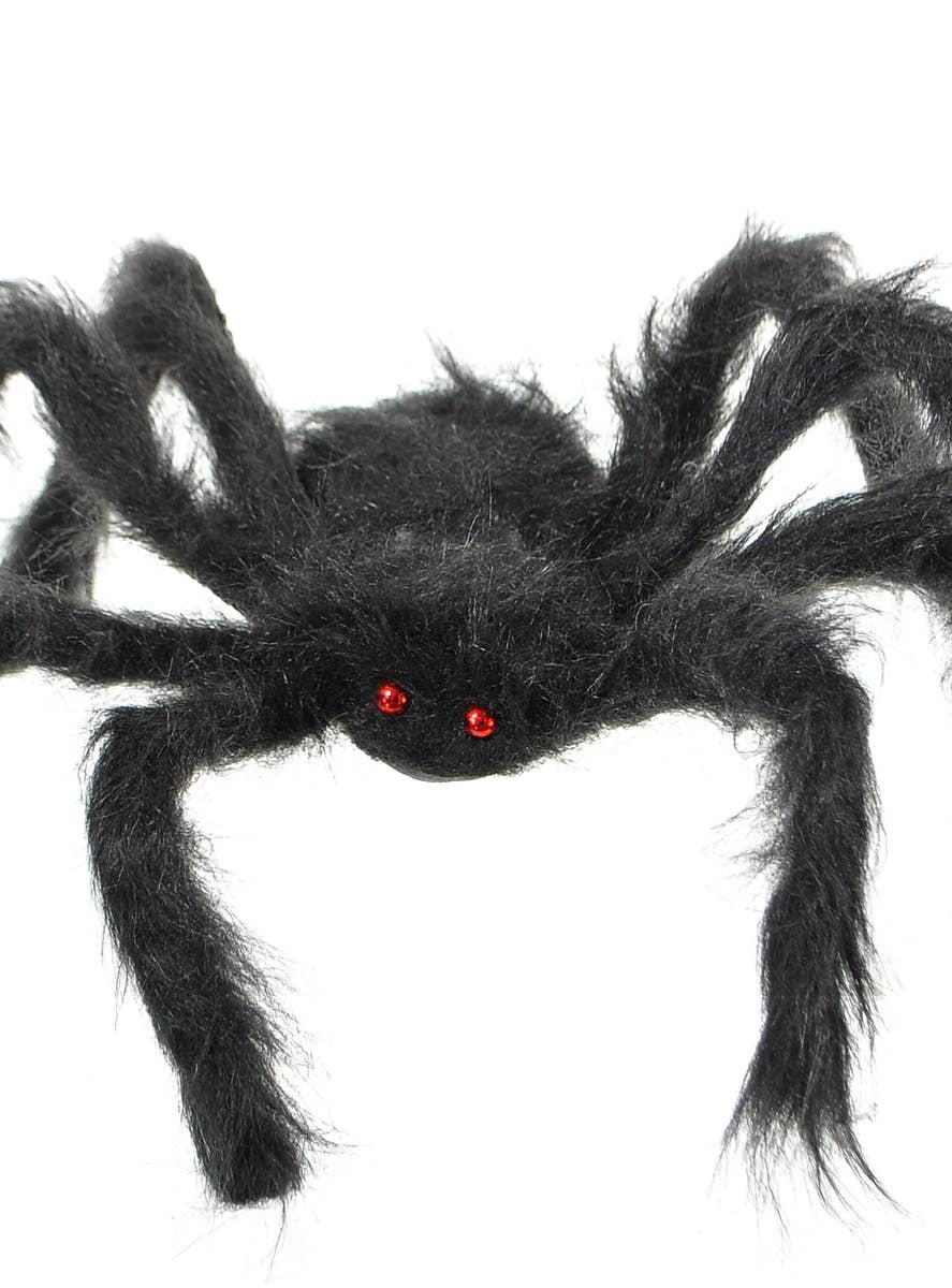 Image of Fluffy Black Small Fake Spider Halloween Decoration - Alternate Image