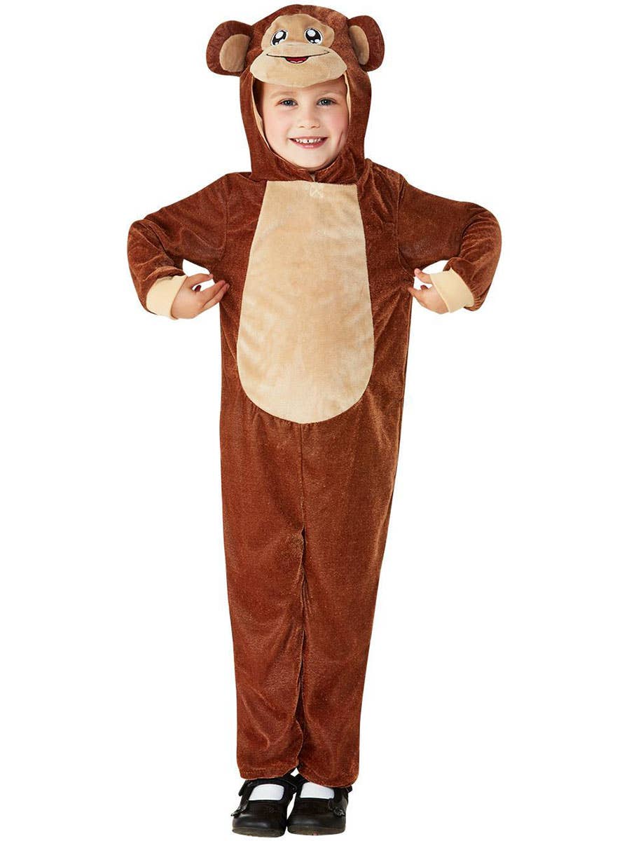 Image of Cute Little Monkey Toddler Onesie Costume - Alternate Front Image