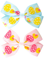 Image of Pastel Pink and Blue Easter Hair Bow Clips