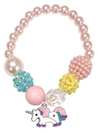 Image My Little Unicorn Girl's Pink Beaded Costume Bracelet
