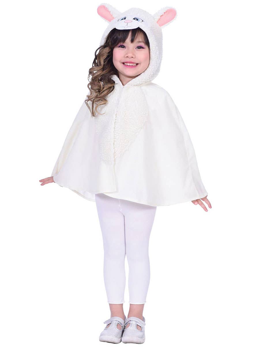 Image of Cute White Sheep Girls Costume Cape