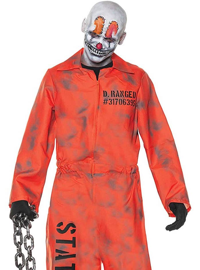 Image of D-Ranged Prisoner Plus Size Men's Halloween Costume - Close Image