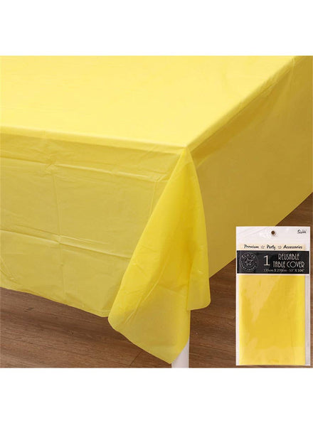 Image of Dandelion Yellow 270cm Plastic Table Cover