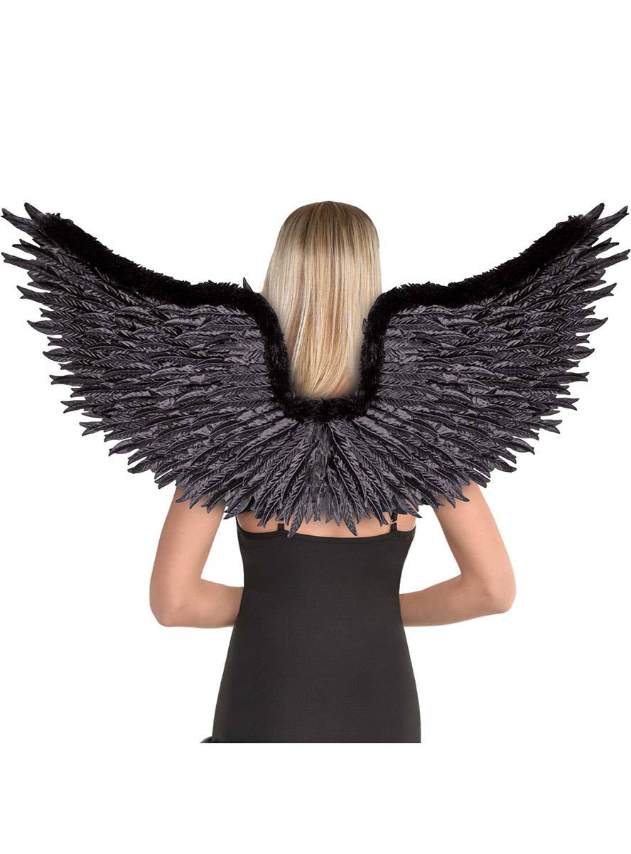 Image of Dark Angel Black Mock Feather Costume Wings