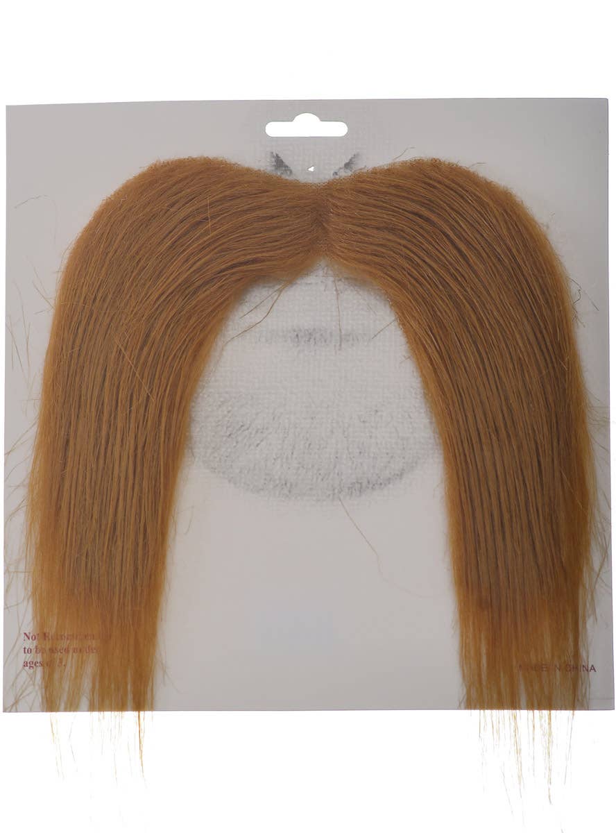 Image of Extra Long Auburn Handlebar Costume Moustache - Main Image