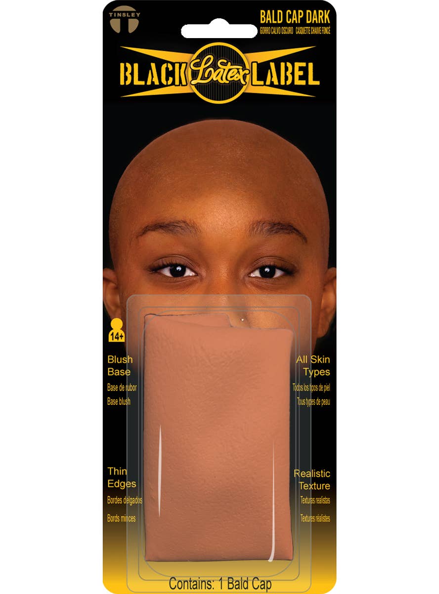 Image of Dark Brown Latex Bald Cap SFX Costume Prosthetic