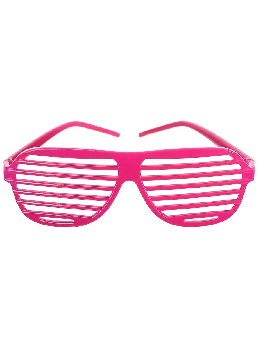 Image of Retro 80's Dark Pink Shutter Shades Costume Glasses