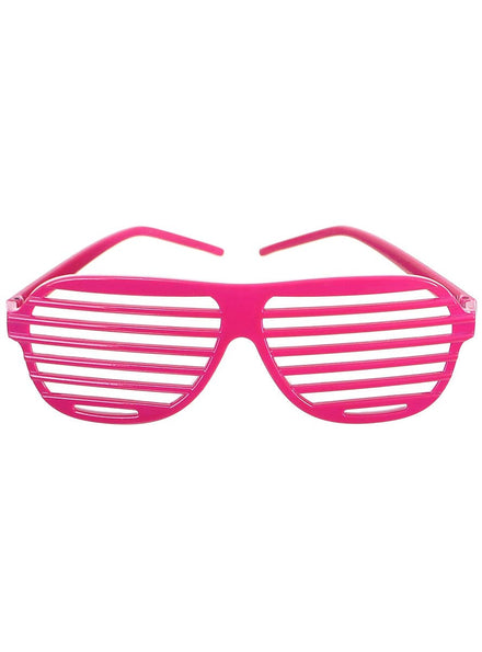 Image of Retro 80's Dark Pink Shutter Shades Costume Glasses