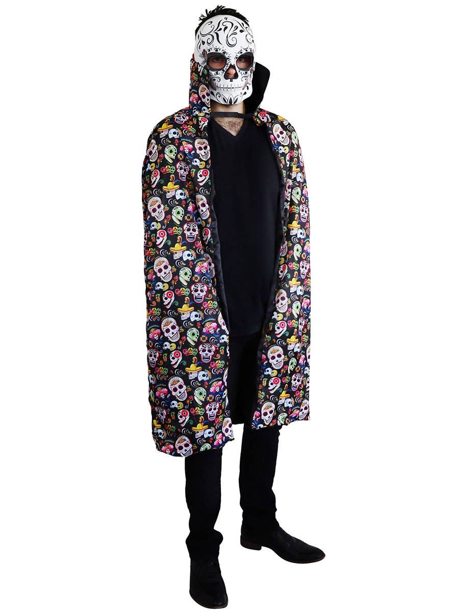 Image of Sugar Skull Day of the Dead Men's Costume Cape