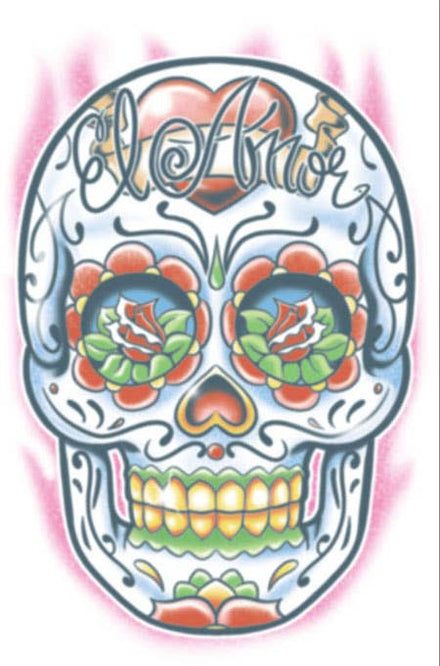 Day Of The Dead Sugar Skull Temporary Tattoo