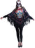 Image of Sugar Skull Print Women's Halloween Costume Poncho - Front Image