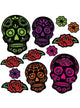 Image of Day of the Dead Sugar Skull Cut Outs Party Decoration