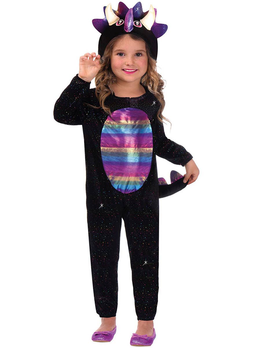 Image of Dazzling Rainbow Dinosaur Toddler Girls Costume