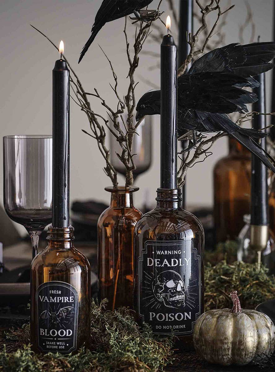 Image of Deadly Soiree Poison Bottles and Candles Halloween Decorations - Alternate Image