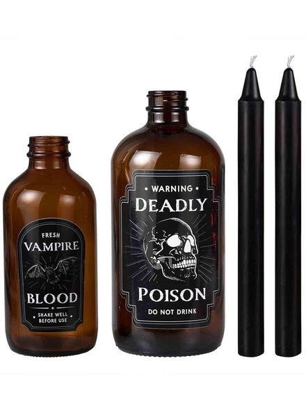 Image of Deadly Soiree Poison Bottles and Candles Halloween Decorations - Main Image