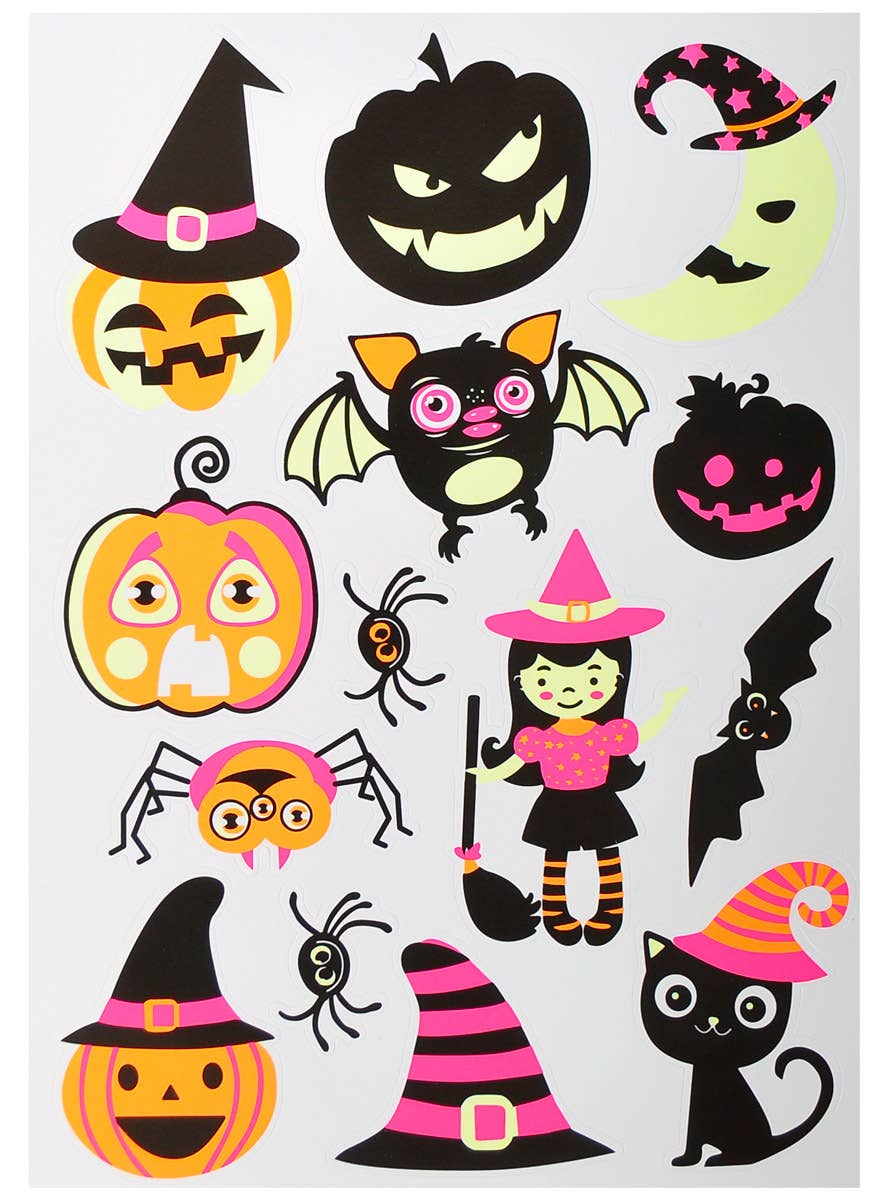 Image of Delightful UV and Glow Child Friendly Halloween Stickers Set - Main Image