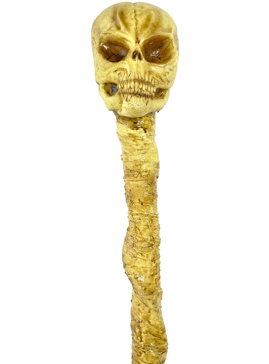 Image of Deluxe Alien Skull Halloween Costume Staff - Close Front View