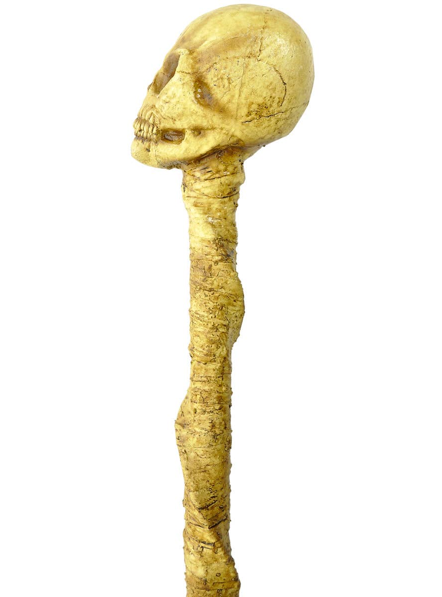 Image of Deluxe Alien Skull Halloween Costume Staff - Close Side View