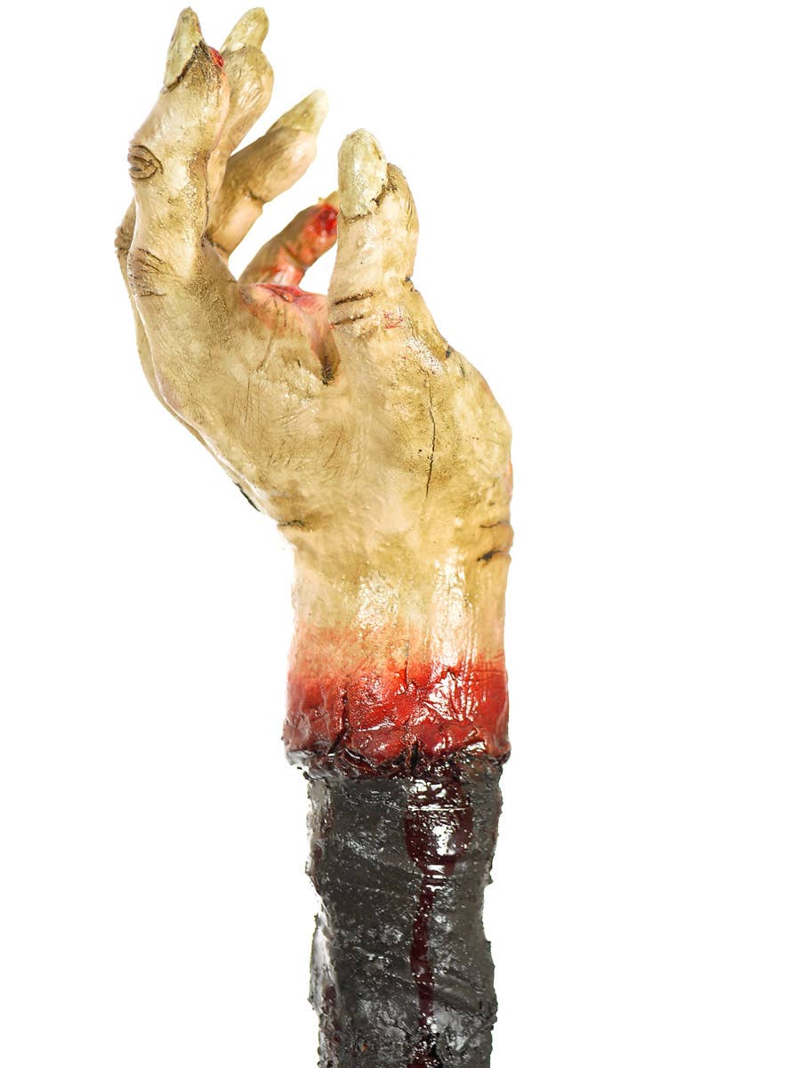 Image of Deluxe Crooked Zombie Hand Halloween Costume Staff - Close Side View