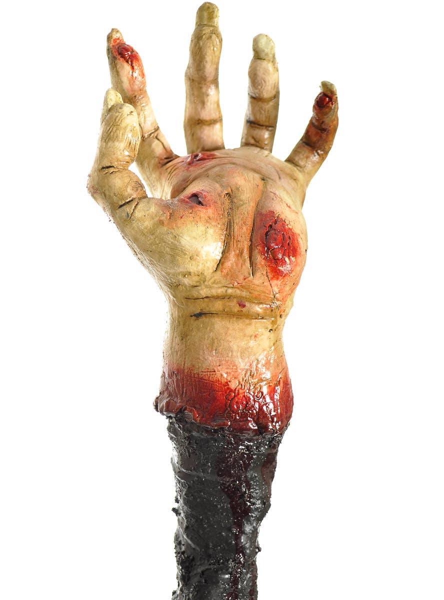 Image of Deluxe Crooked Zombie Hand Halloween Costume Staff - Close Front View