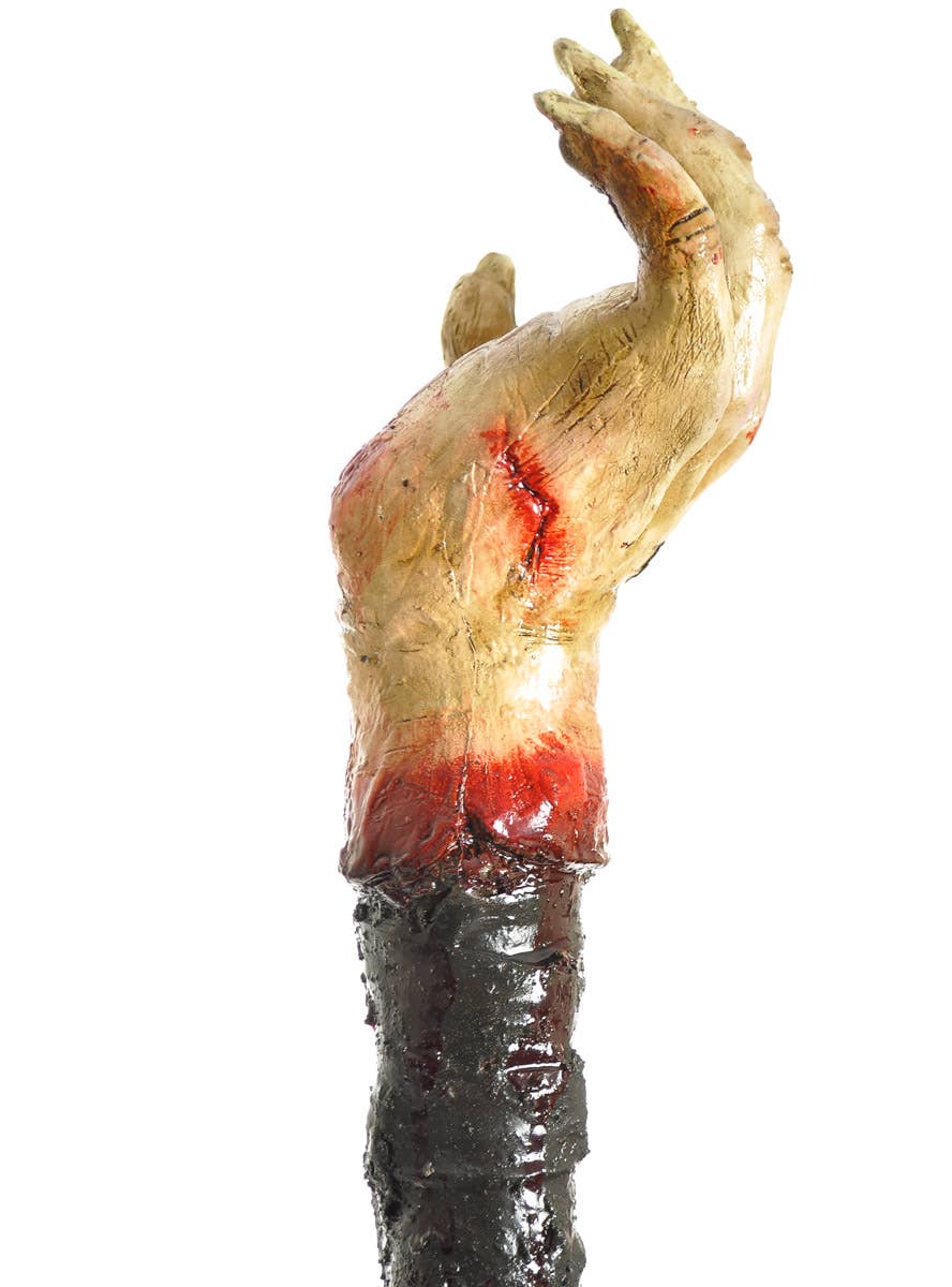 Image of Deluxe Crooked Zombie Hand Halloween Costume Staff - Close Alternate Side View