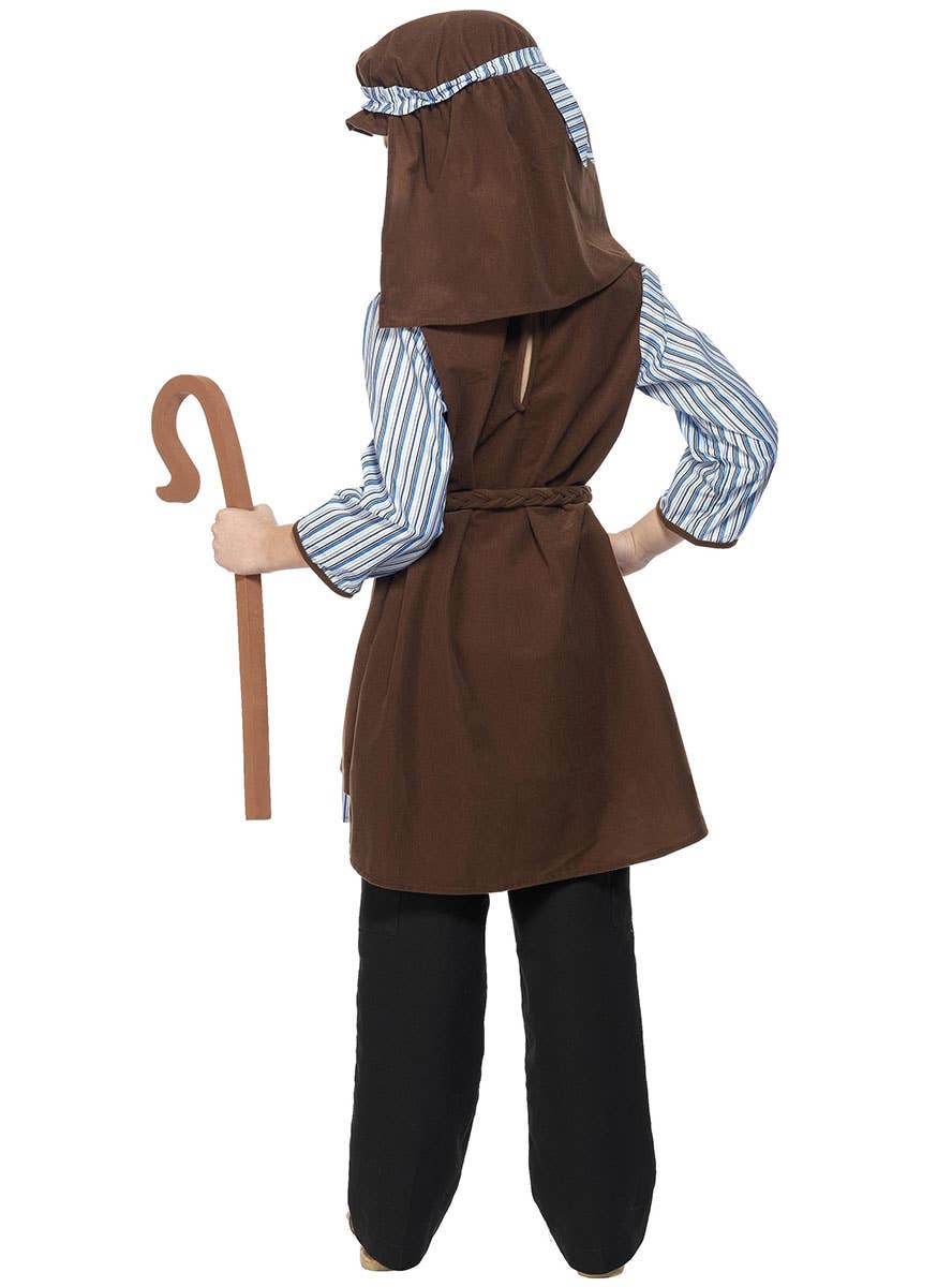 Image of Nativity Shepherd Deluxe Boys Biblical Costume - Back View