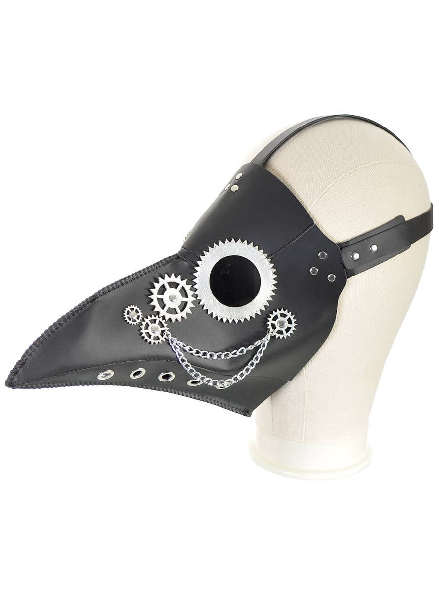 Image of Steampunk Plague Doctor Deluxe Black Halloween Mask - Alternate Image