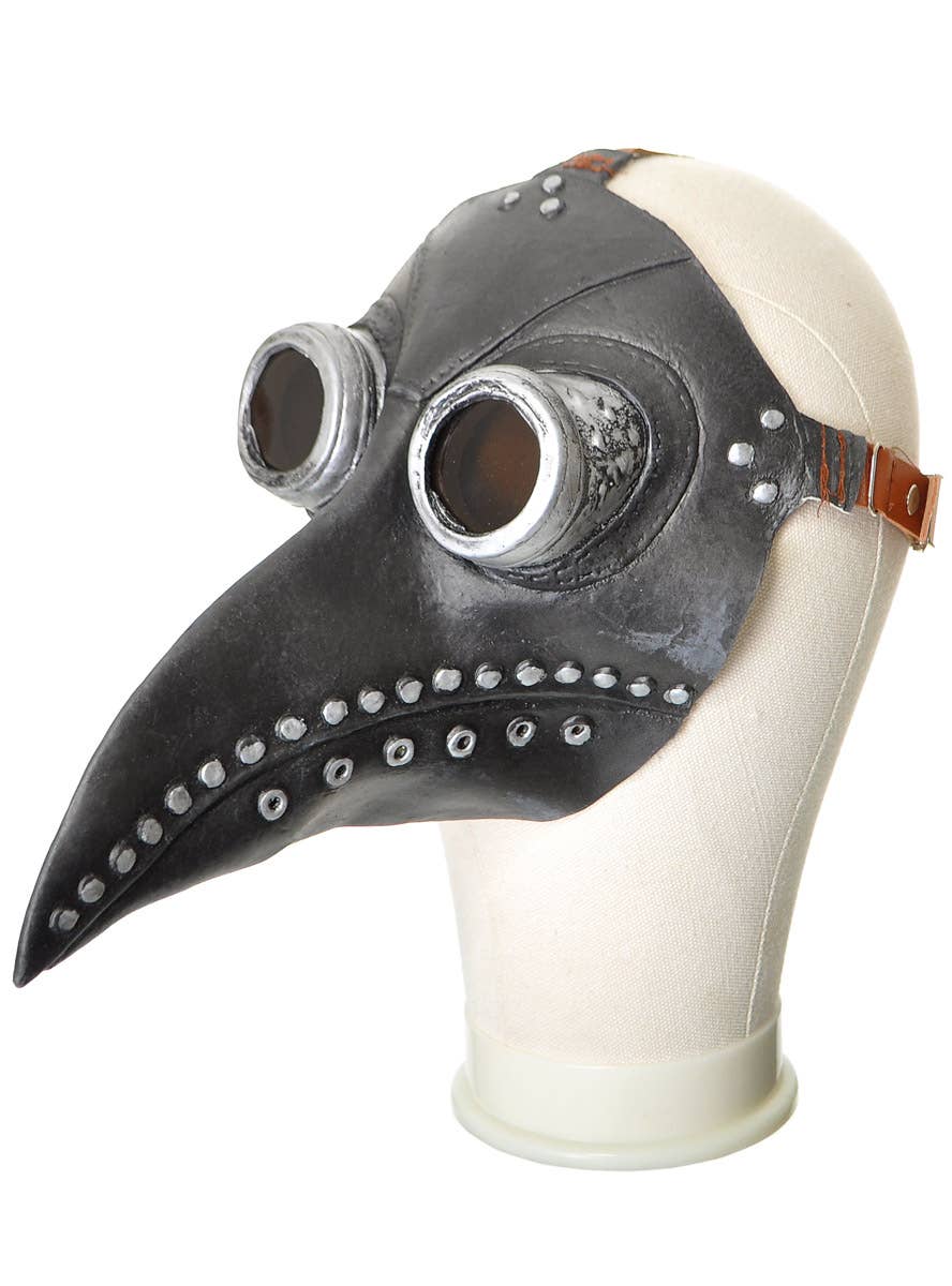 Image of Deluxe Black Plague Doctor Costume Mask