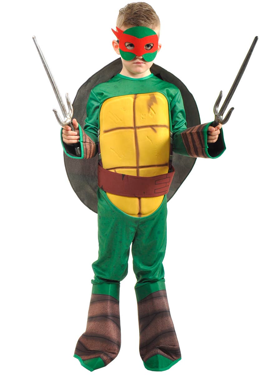 Image of Karate Turtle Boys Red Mask Dress Up Costume - Alternate Image 1